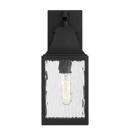 Designers Fountain Blueberry Trail 145 in 1Light Black Outdoor Wall Lantern with Water Glass Shade D265M-6EW-BK